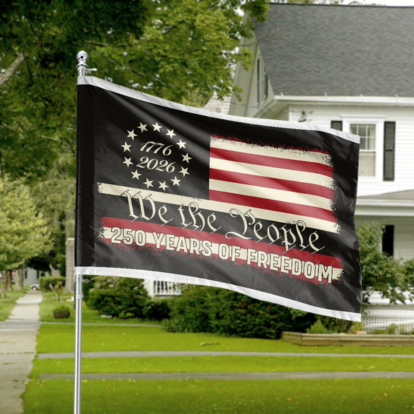 American 1776-2026 Semiquincentennial Flag | We The People 250 Years Of Freedom | Premium Polyester Outdoor Banner | Patriotic US Independence Home Gift