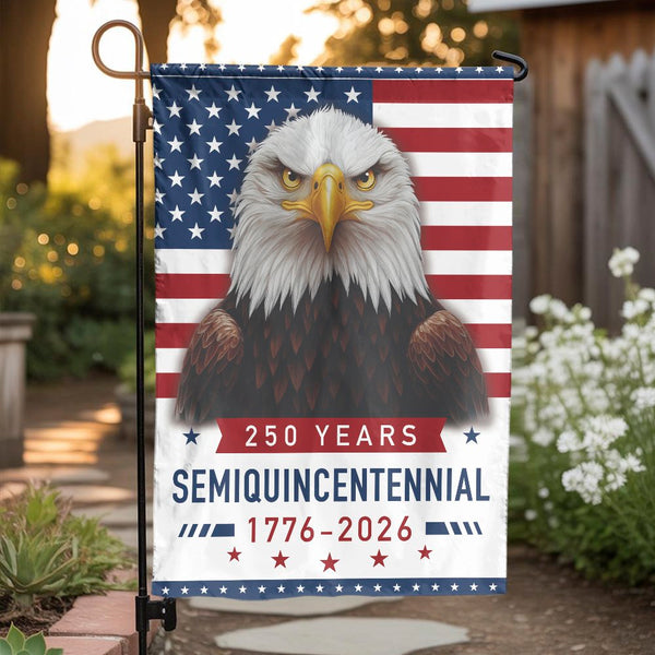 USA 250 Years Semiquincentennial Garden Flag | Patriotic Bald Eagle 1776-2026 Decor | Weather-Resistant Premium Polyester | Limited Edition Commemorative Gift