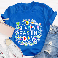 Happy Earth Day Floral T-Shirt