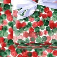 Red and Green Holiday Gift Wrap, Watercolor Polka Dot Wrapping Paper, Christmas Dots Wrapping Paper, Festive Winter Present Wrapping Paper