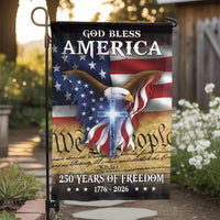Patriotic American Garden Flag | 250 Years of Freedom 1776-2026 Design | Weather-Resistant Polyester | Commemorative Yard Decor Gift for Patriots
