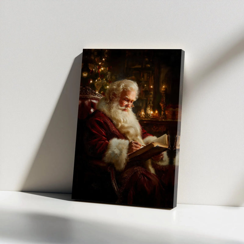Nostalgic Christmas Canvas Print, Vintage Santa Claus Canvas Art, Retro Santa Wall Art, Holiday Season Canvas Decor, Festive Xmas Present