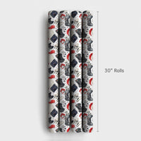 Video Game Holiday Gift Wrap, Santa and Controller Wrapping Paper, Adorable Santa Head Christmas Wrapping Paper, Gamer Gift Wrap Paper