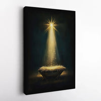 Star of Bethlehem Canvas Print, Nativity Scene Canvas Wall Art, Christian Christmas Holiday Wall Decor, Printable Religious Home Art Present