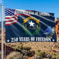 Nevada State Flag 250 Years of Freedom | Double-Sided Grommet House Flag | UV-Resistant Polyester | Patriotic Home Decor