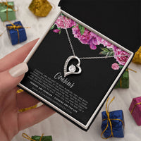 Heart Pendant with CZ Crystal, Cousin Forever Love Necklace, Meaningful Birthday Jewelry Necklace, Keepsake Christmas Heart Necklace for Her