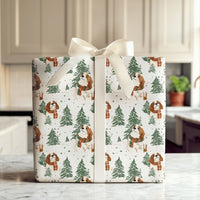 Watercolor Dog Gift Wrap, Cavalier King Charles Spaniel Christmas Wrapping Paper, Holiday Puppy Wrapping Paper Roll, Dog Lover Present Wrap