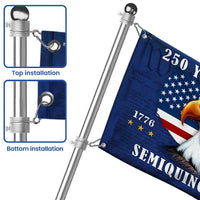 250 Years of America Flag | 1776-2026 Semiquincentennial Patriotic Eagle | Double-Sided Weather-Resistant Polyester | USA Independence Anniversary Garden Flag