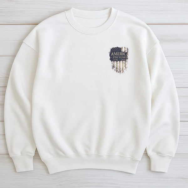 America 250 Years Sweatshirt | Patriotic 1776-2026 Flag Design | Premium Cotton Blend Comfort | Gift for History Enthusiast