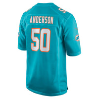 Miami Dolphins Liam Anderson Aqua Team Game Jersey
