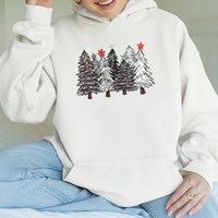 Minimalist Pine Forest Hoodie, Christmas Tree Hoodie, Modern Winter Nature Sweatshirt, Comfy Holiday Graphic Hoodie, Holiday Present for Her