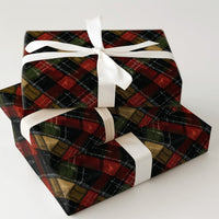 Rustic Holiday Plaid Gift Wrap, Diagonal Tartan Plaid Christmas Wrapping Paper, Vintage Winter Wrapping Paper Roll, Festive Present Paper