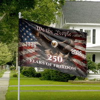 Eagle House Flag | We The People 250 Years of Freedom Vintage American Flag Art | Premium Double-Sided Polyester | Patriotic Gift for History Lovers