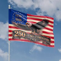 1776-2026 Eagle House Flag | 250 Years of Freedom Patriotic Design | Double-Sided Weather-Resistant Polyester | Gift for American History Lovers