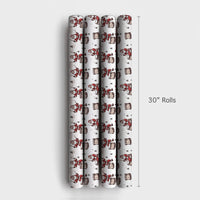 Drumming Santa Claus Gift Wrap, Drummer Santa Christmas Wrapping Paper, Vintage Musician Wrapping Paper, Drummer Holiday Wrapping Paper