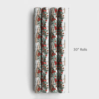San Francisco Landmark Gift Wrap, Alcatraz Island Wrapping Paper, Holiday Decor Paper, Watercolor Christmas Wrapping Paper Roll