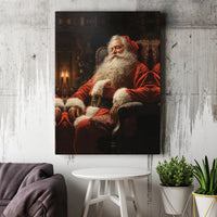 Sleeping Santa Portrait Canvas Print, Vintage Santa Claus Wall Art, Christmas Holiday Wall Decor, Digital Download Xmas Poster Present