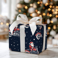 Motorcycle Santa Claus Gift Wrap, Biker Santa Wrapping Paper, Chopper Santa Holiday Paper, Biker Christmas Wrapping Paper, Biker Gift Wrap