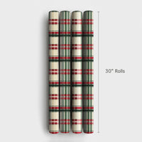 Red and Green Holiday Gift Wrap, Tartan Plaid Christmas Wrapping Paper, Traditional Plaid Gift Wrapping Paper, Winter Hostess Present Wrap