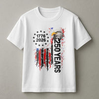 250 Years America T-Shirt | 1776-2026 Patriotic Eagle Flag Design | Soft Breathable Cotton Tee | Gift for Patriots and History Lovers