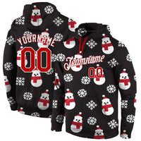 3D Holiday Winter Hoodie, Custom Christmas Snowman Pullover Hoodie, Stitched Name Number Sweatshirt Hoodie, Xmas Sports Fan Present