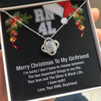 Silver and Black Fan Knot Necklace, Love Knot Necklace for Girlfriend, 14k White Gold Love Knot Necklace, Romantic Christmas Jewelry Present