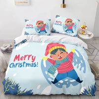 Merry Christmas Bedding Set, Snow Angel Duvet Cover Set, 3D Snow Angel Quilt Cover, Winter Holiday Bedding, Christmas Bedroom Decor