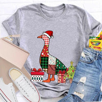 Colorful Holiday Geese Christmas Tree Tee, Christmas Geese T-Shirt, Festive Winter Animal Graphic Shirt, Adorable Xmas Present for Women Men