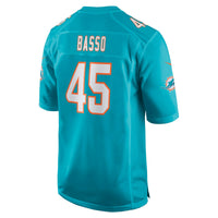 Miami Dolphins Luke Basso Aqua Team Game Jersey