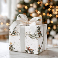 Dirt Bike Holiday Gift Wrap, Motocross Christmas Wrapping Paper, Red Dirtbike Christmas Wrapping Paper, Motorcycle Rider Holiday Present Paper