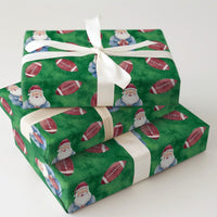 American Football Santa Wrapping Paper, Santa Football Christmas Wrapping Paper, Sports Holiday Wrapping Paper, Game Day Winter Gift Wrap