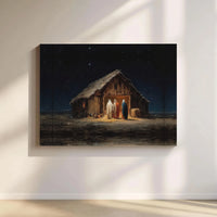 Three Wise Men at Manger Canvas, Nativity Scene Canvas Print, Christian Christmas Canvas Art, Religious Holiday Wall Decor, Faith Present