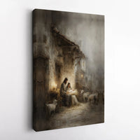 Holy Family Nativity Wall Art, Nativity Scene Canvas Print, Christmas Nativity Poster, Christian Wall Decor Printable, Digital Download