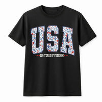 Patriotic USA Sweatshirt | 250 Years of Freedom Floral Design | Cozy Crewneck Pullover | Fourth of July Gift for Women