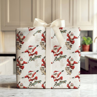 Sunglasses Santa Gift Wrap, Skateboarding Santa Wrapping Paper, Humorous Christmas Wrapping Paper, Skater Santa Holiday Paper, Xmas Gift Wrap