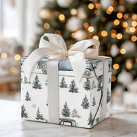 Rustic Winter Forest Gift Wrap, Vintage Blue Truck Christmas Wrapping Paper, Pine Tree Holiday Wrapping Paper, Country Christmas Gift Wrap