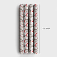 Watercolor Santa Hat Elephant Gift Wrap, Adorable Baby Elephant Wrapping Paper, Christmas Elephant Wrapping Paper, Holiday Animal Present Wrap