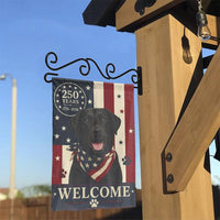 Patriotic Black Labrador Garden Flag | US 250 Years Semiquincentennial Welcome | Double Sided Premium Polyester | Outdoor Yard Decor Gift for Dog Lovers