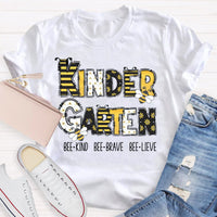 Personalized Grade Bee Kind, Brave, Believe Motivational Teacher T Shirt