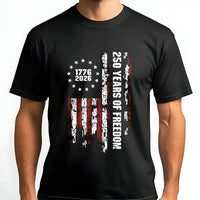 250 Years of Freedom T-Shirt | 1776-2026 Betsy Ross Flag Design | 100% Soft Cotton Tee | Patriotic Gift for Americans