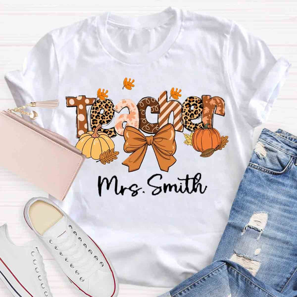 Personalized Name Teacher Fall each Love Inspire Shirt
