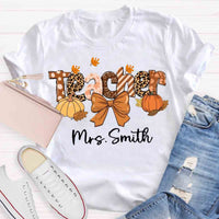 Personalized Name Teacher Fall each Love Inspire Shirt