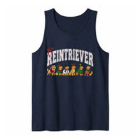 Humorous Golden Retriever Holiday Tank, Reintriever Christmas Tank Top, Vintage Dog Christmas Sleeveless Tee, Xmas Dog Lover Tank