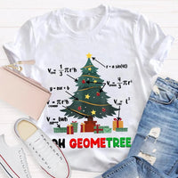 Humorous Geometry Holiday Tree Tee, Oh Geometree Math Teacher Christmas Shirt, Math Lover Xmas T-Shirt, Christmas Educator Shirt