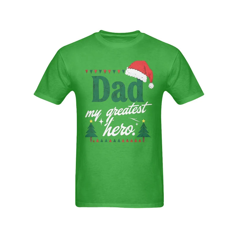 Christmas Holiday Dad Graphic Tee, Dad My Greatest Hero Shirt, Best Father T-Shirt, Meaningful Family Dad Shirt