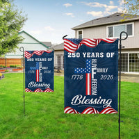 Patriotic Garden Flag 1776-2026 | 250 Years America Semiquincentennial | Faith Family Freedom Design | Double-Sided Premium Polyester | Home Decor Gift