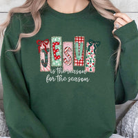Plaid Christmas Sweatshirt, Jesus Is the Reason for the Season Sweatshirt, Faith Holiday Sweatshirt, Christian Religious Christmas Crewneck