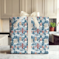 Golden Gate Bridge Gift Wrap, San Francisco Christmas Wrapping Paper, Winter Wonderland Wrapping Paper, California Holiday Gift Wrap