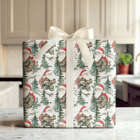 Camouflage Jacket Santa Claus Gift Wrap, Camo Santa Wrapping Paper, Military Christmas Wrapping Paper, Rustic Winter Forest Gift Wrap