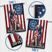 Patriotic Labrador Garden Flag | 250 Years of Freedom 1776-2026 | Double-Sided Weather-Resistant Polyester | Dog Lover American Pride Decor